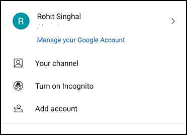 select mange your google account